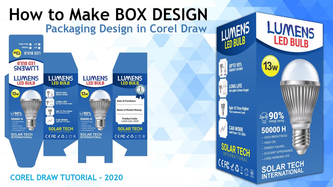 Led Bulb Box Design | Make an Attractive Package Design | Corel draw Tutorial