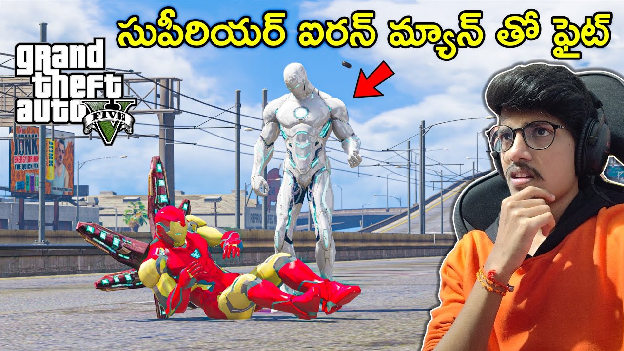 Iron Man Vs Superior Iron Man In GTA 5 | Superheroes In GTA 5 | In Telugu | THE COSMIC BOY