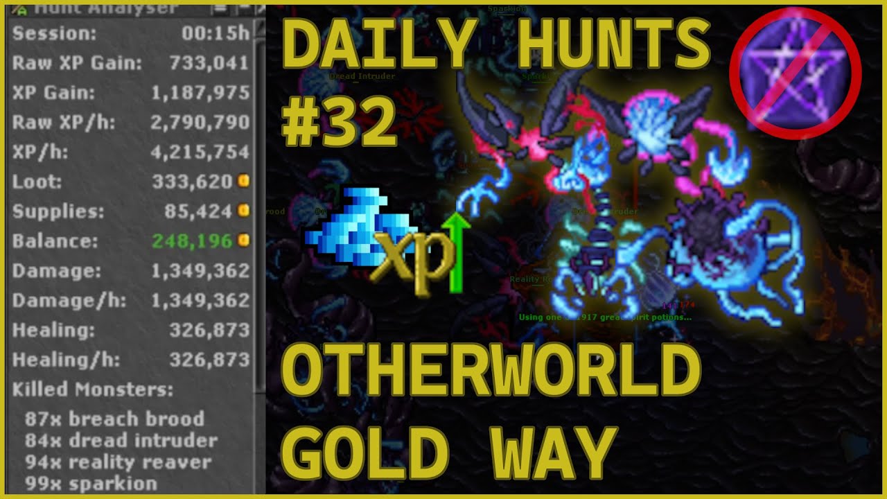 Tibia | Monk 537 | Otherworld (Gold Way) | Daily Hunt #32