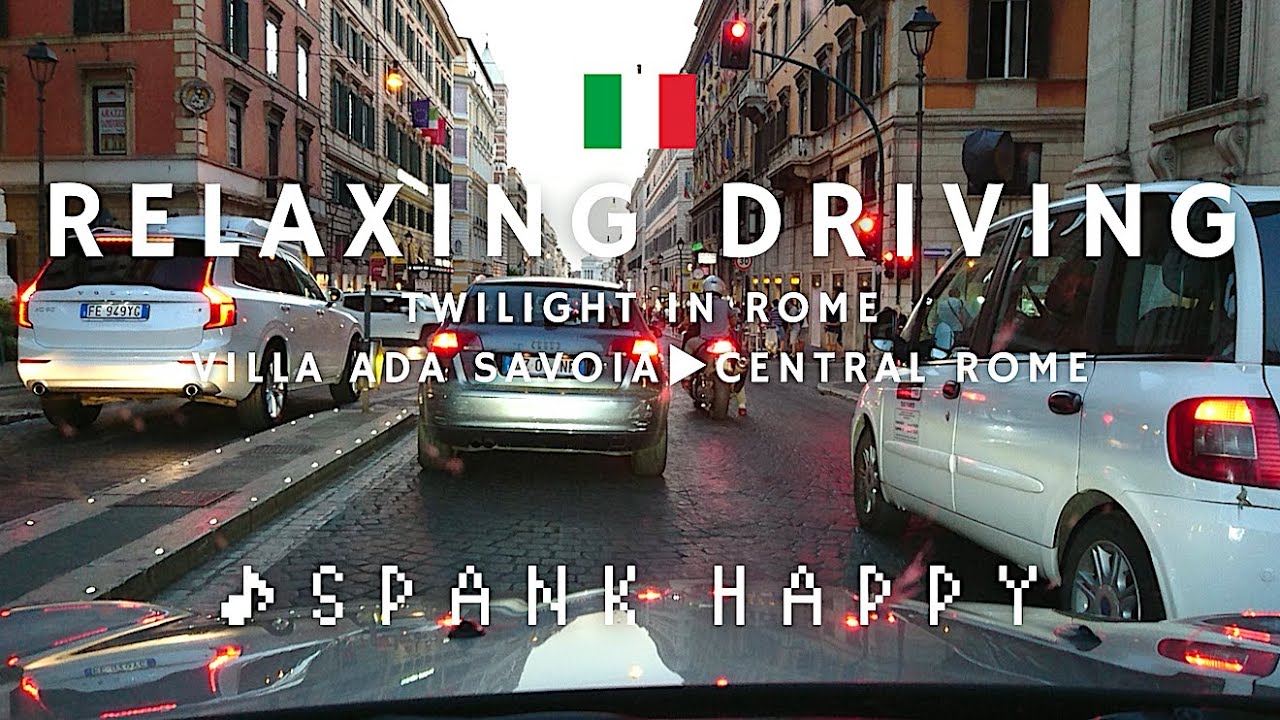 Italy 🇮🇹 Evening Rome Drive: Villa Ada Savoia ▷ Toward Mouth of Truth Area | Spank Happy