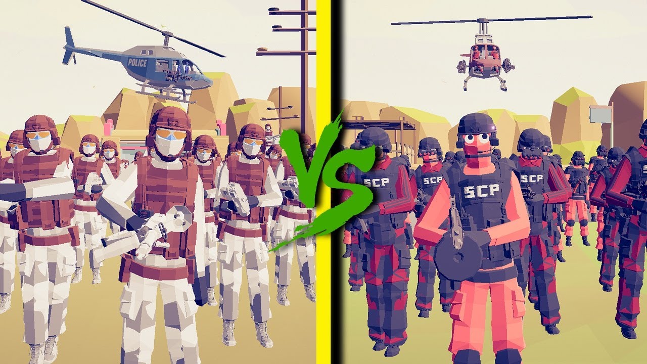 TASK FORCE TEAM vs SCP TEAM - Totally Accurate Battle Simulator TABS