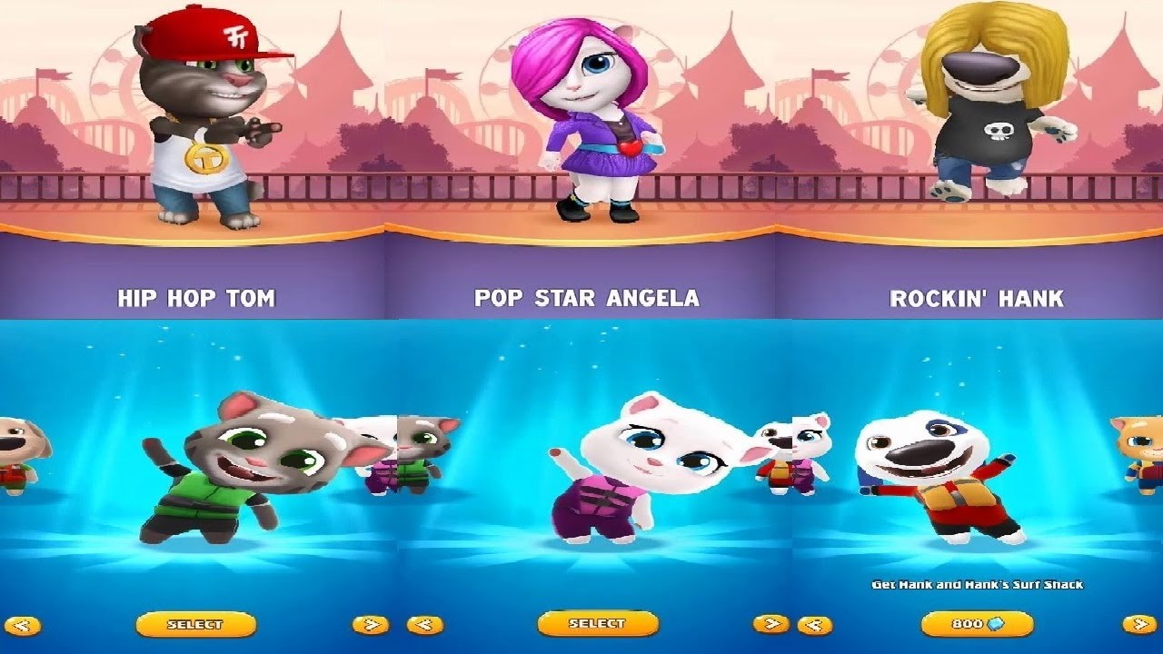 Talking Tom Jetski 2 VS Talking Tom Bubble Shooter Hip Hop Tom VS POP STAR ANGELA VS ROCKIN' HANK
