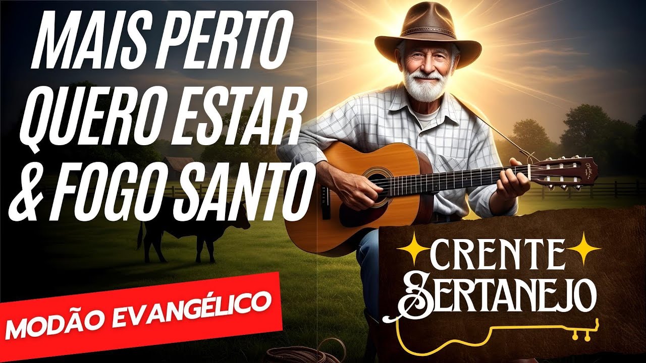 MAIS PERTO QUERO ESTAR & FOGO SANTO - Hino Harpa Cristã Moda de Viola Sertanejo #louvor #harpacristã