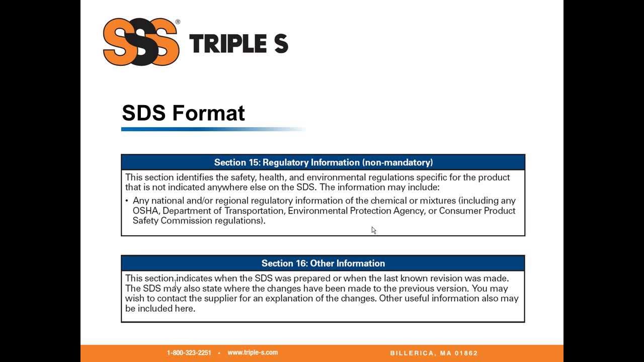GHS Training - Part 3 - SDS
