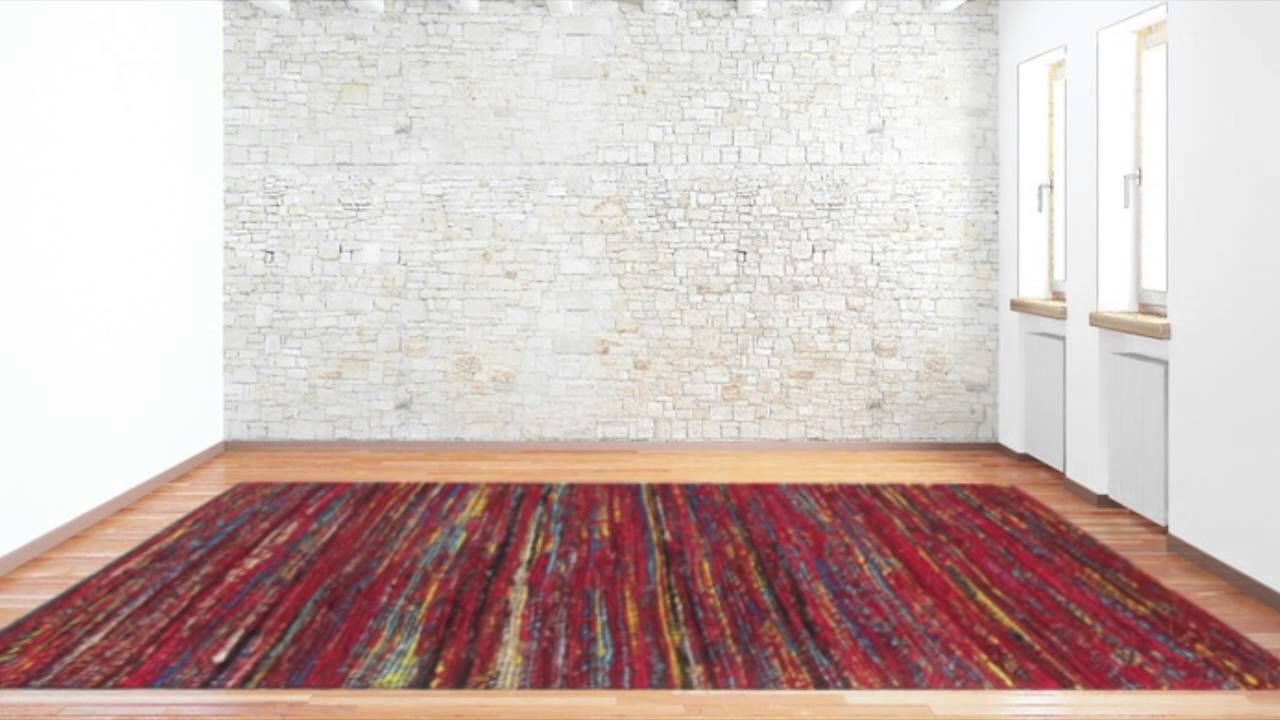 Red Sari Silk Area Rug - POSH RUG