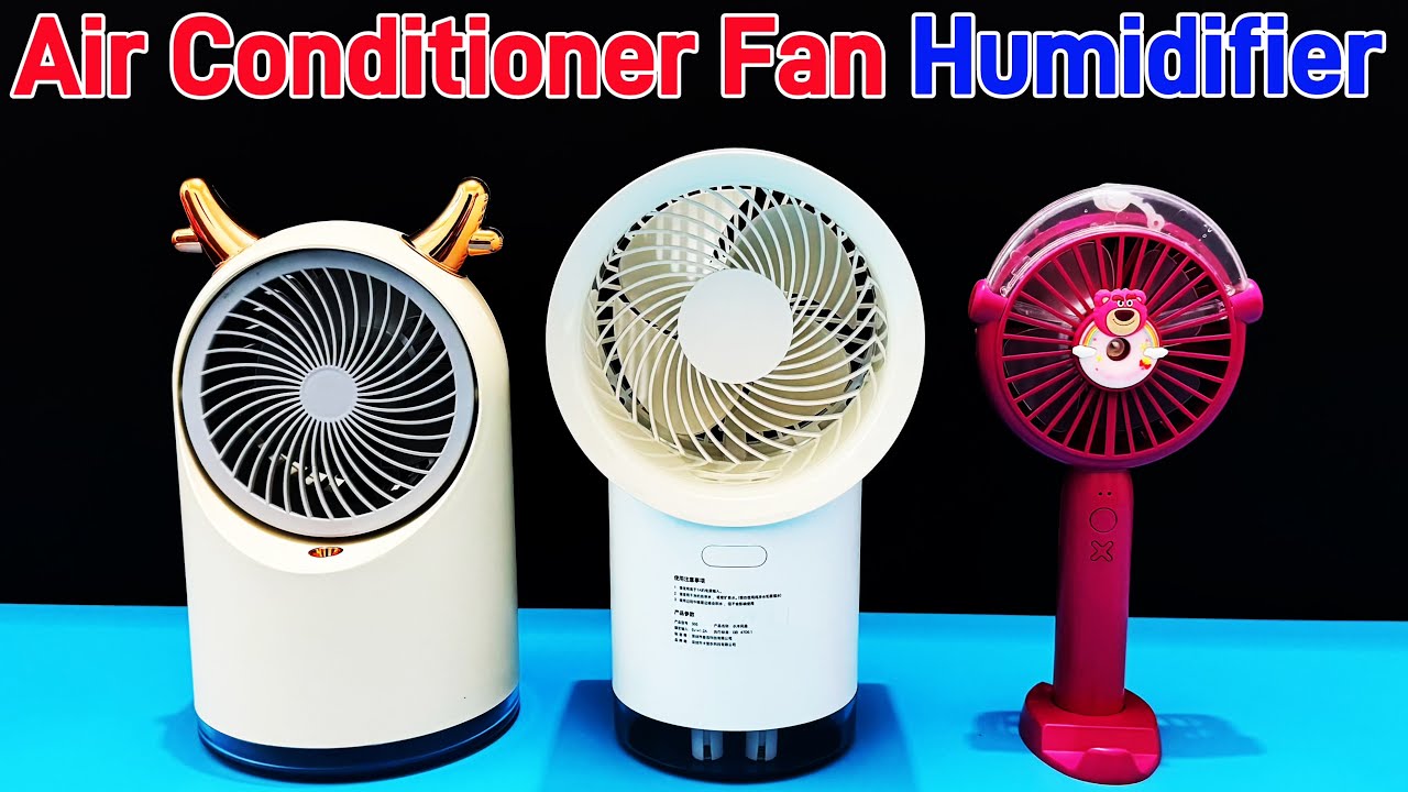 Air Conditioning Fan - Super Wind，Portable Humidifier Spray，Rechargeable USB  | Unboxing And Review