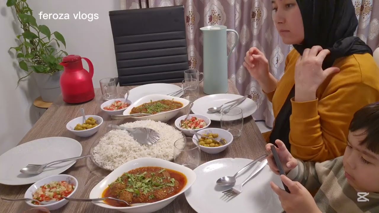 First iftari and delicious kofta n zeraa rice recipe ماه رمضان  و افتار خداوند قبول کنه(آمین)
