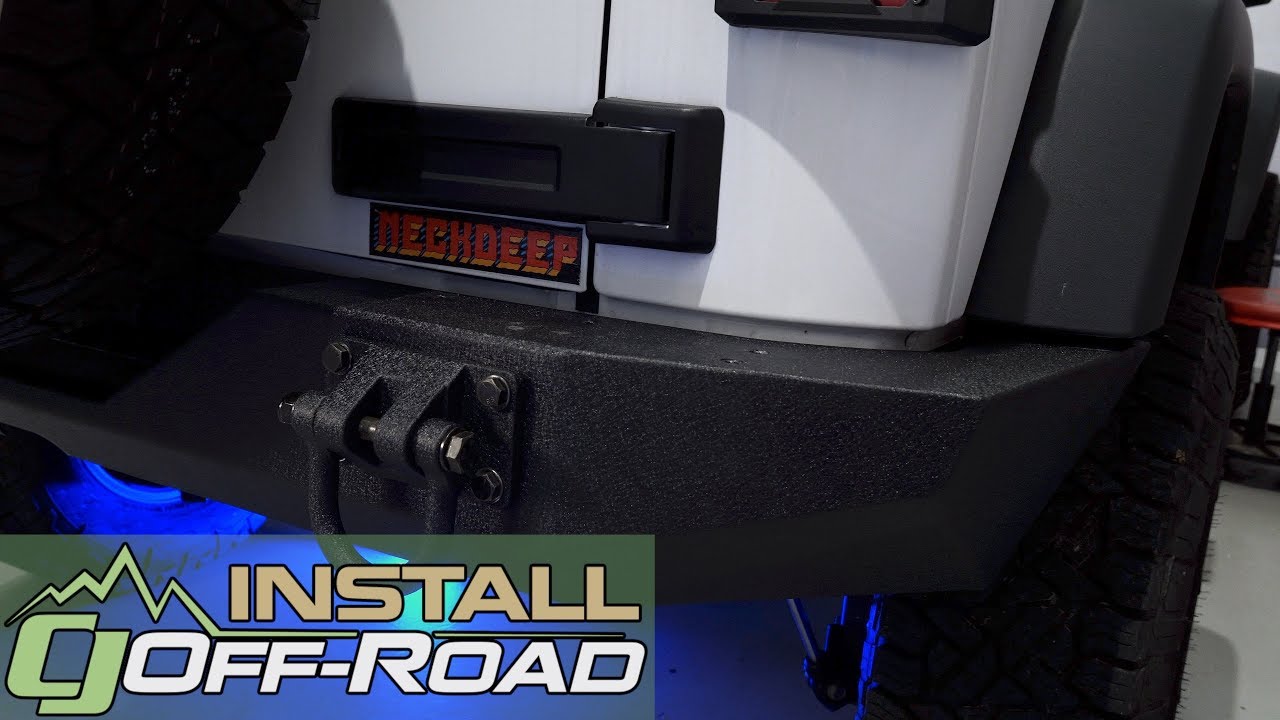 Jeep Wrangler JK Rugged Ridge Rear Bumper XHD Textured Black 2007-2018 Installation