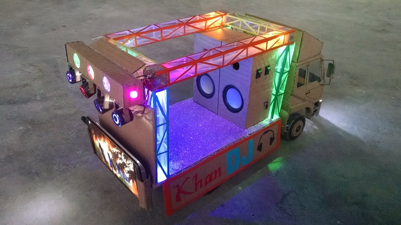 How To Make Mini DJ Truck At Home || eicher truck dj setup || rc eicher Dj truck loading with lights