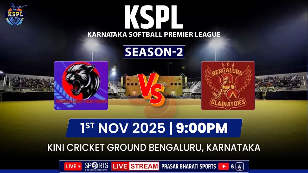 LIVE - Mangaluru Panthers vs Bengaluru Gladiators | Karnataka Softball Premier League (KSPL) 2025