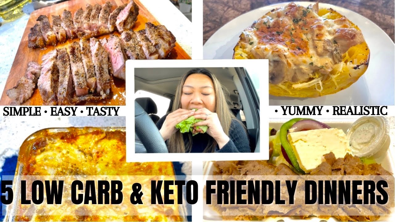 5 LOW CARB & KETO FRIENDLY DINNERS | EASY & REALISTIC IDEAS WITH MACROS & RECIPES!