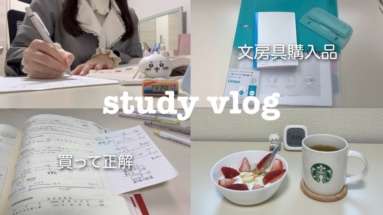 【study vlog】簿記１級合格に向けてコツコツ勉強📚文房具&購入品紹介✏️おすすめしたい便利グッズ