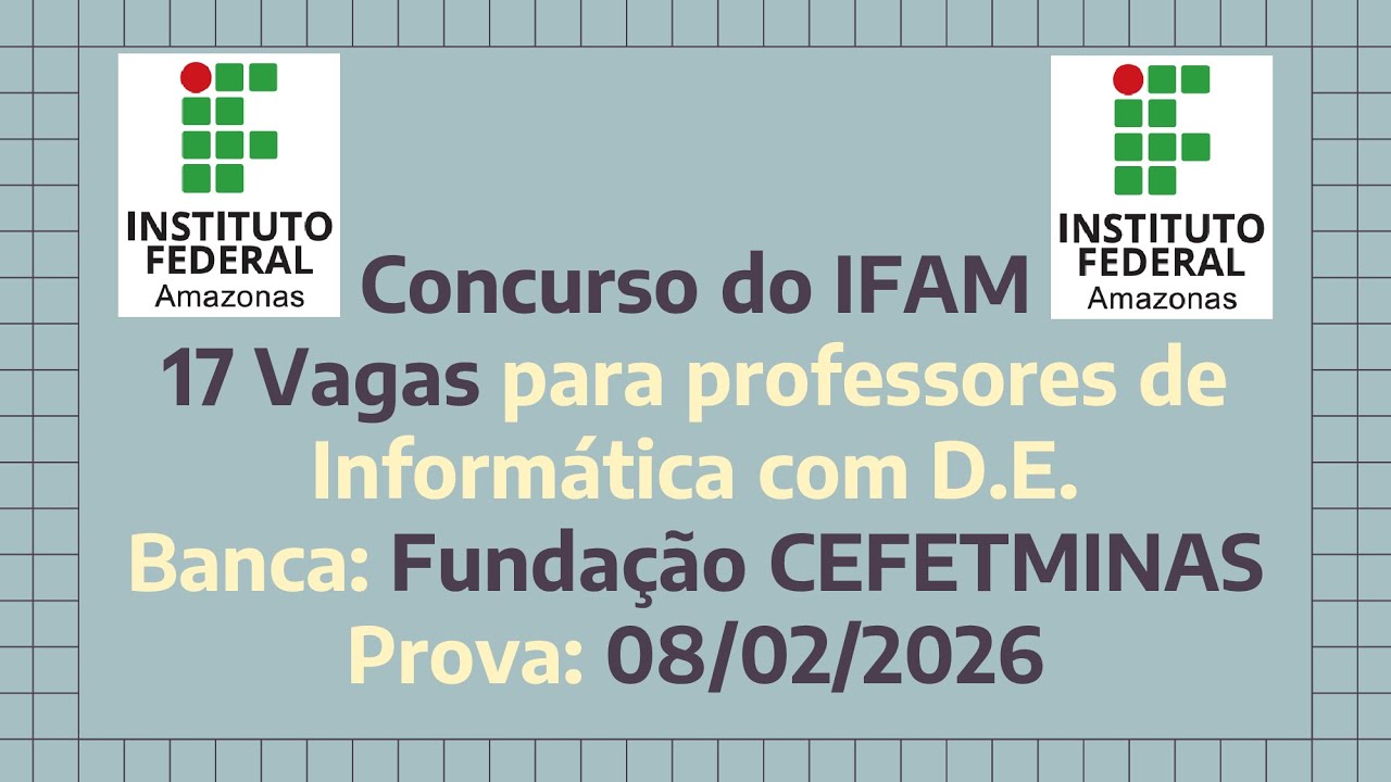 Concurso do IFAM 2026 - Questões de Informática #2