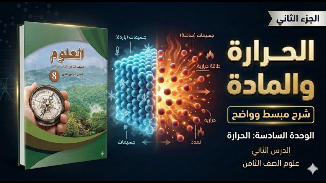 علوم الصف الثامن | الدرس الثاني: الحرارة والمادة - الجزء الثاني | الوحدة السادسة (الحرارة)