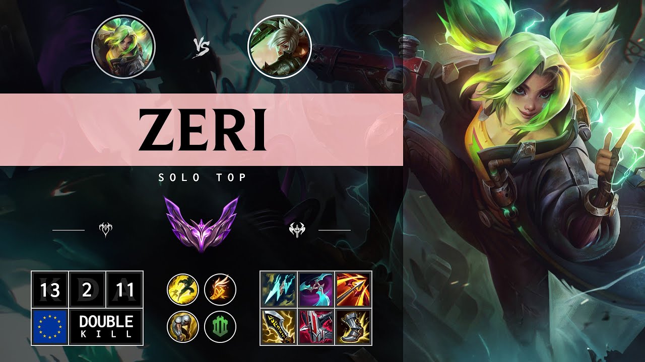 Zeri Top vs Riven - EUW Master Patch 14.12