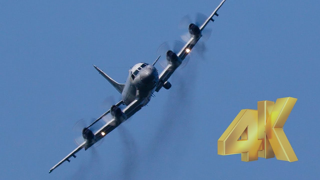 [4K]高速ローパス＆バンクがエグイ！海上自衛隊大型機P-3Cのパワフル機動飛行展示