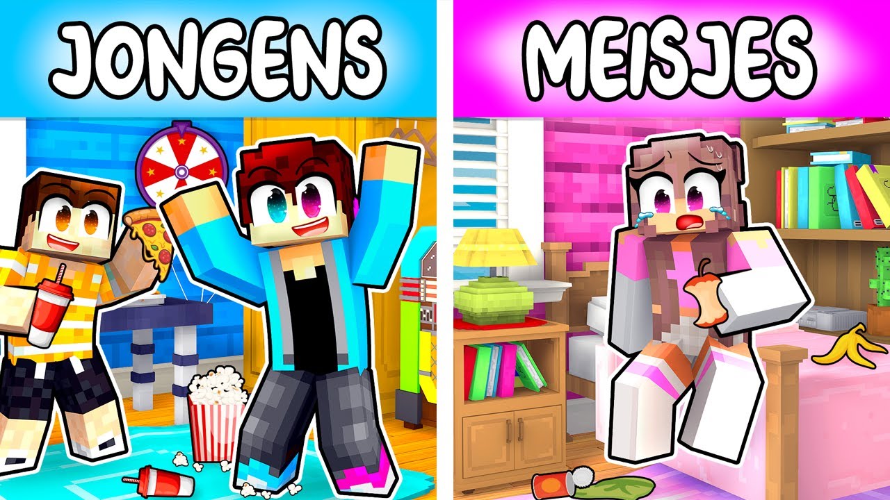 JONGEN vs MEISJE Huis Feestje in Minecraft!