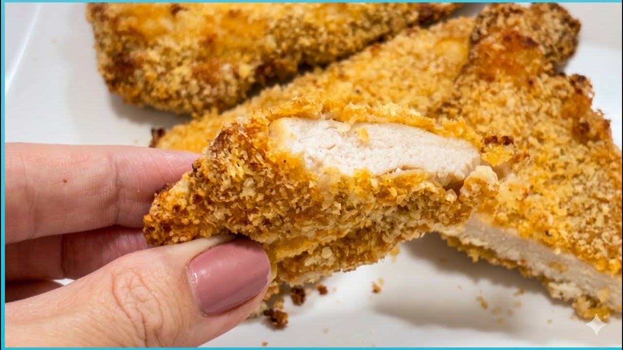 Frango Empanado Crocante SEM FRITURA — Pronto em 15 Min!