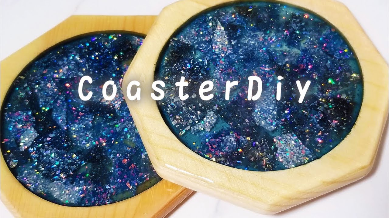 【UVレジン＋2液性レジン】手作りパーツでコースターDIY/100円均一/Coaster Diy/100 yen uniform