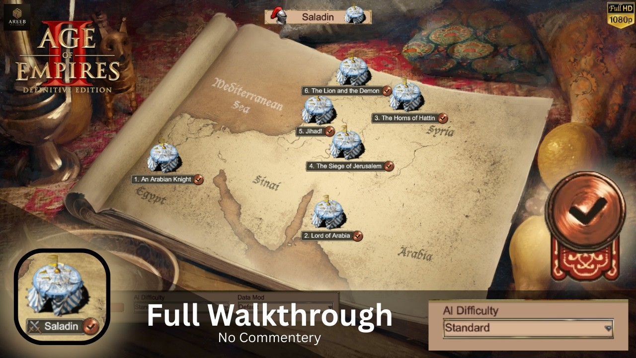 Age of Empires 2 – Saladin Campaign Full Walkthrough No Commentary (Standard)