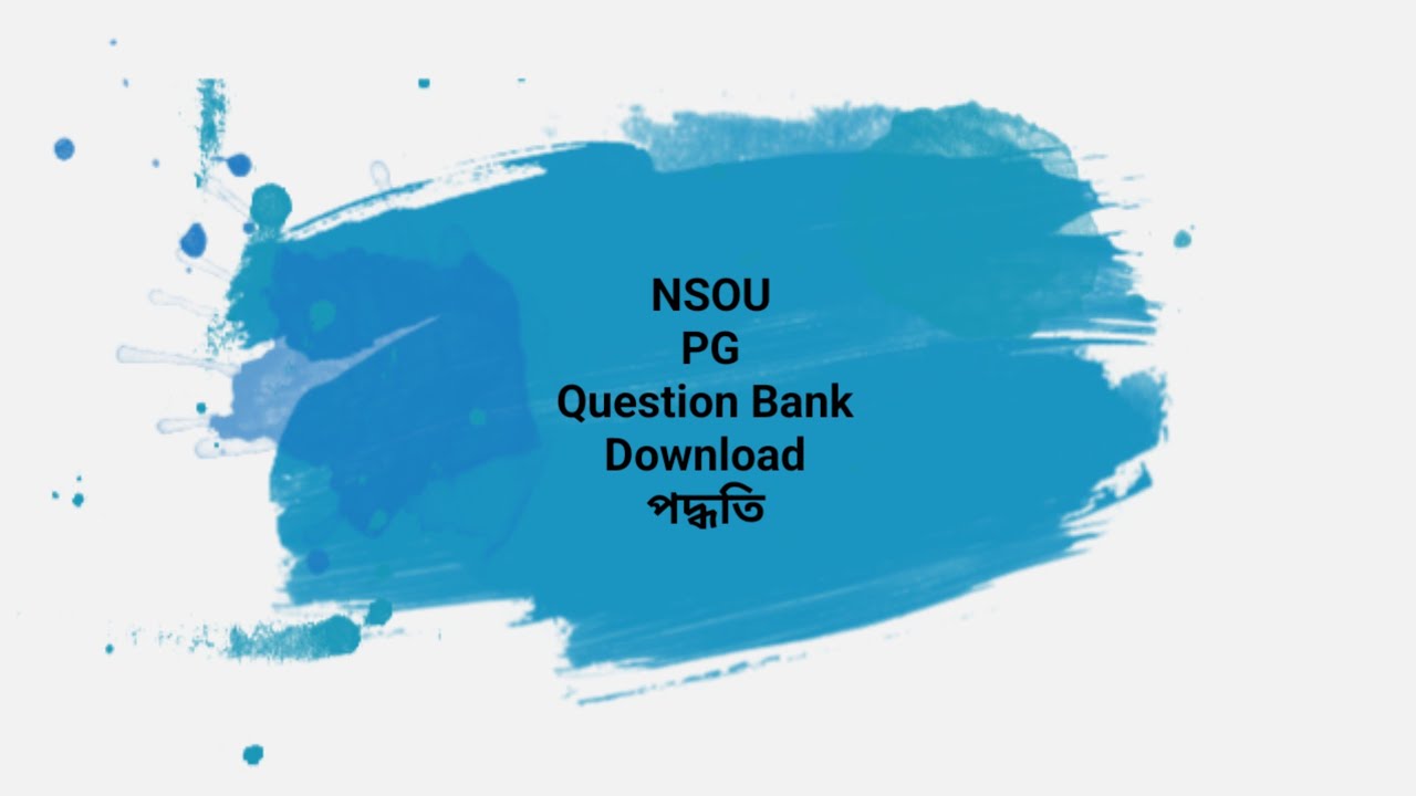 NSOU.PG Question Bank Download 