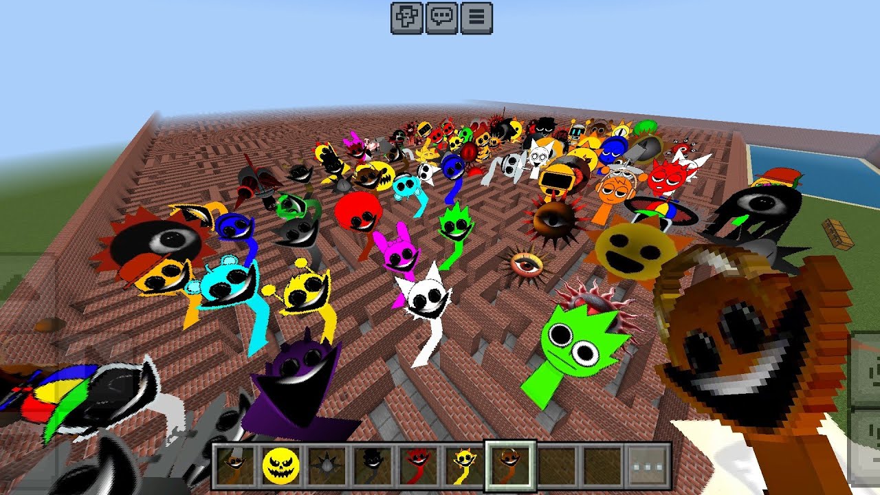 phase 1 phase 2 phase 3 phase 4 INCREDIBOX SPRUNKI Mod in maze map for Minecraft PE