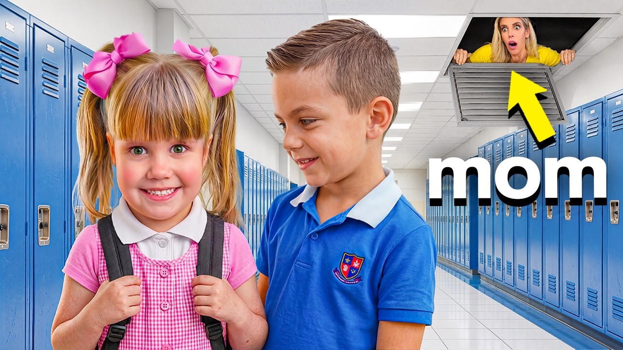 Мама тайно прячется в школе дочери
