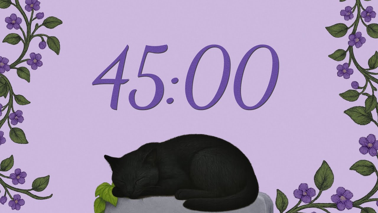Timer 45 Minutes | Mystic Purple Black Cat