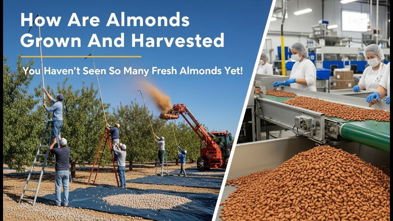 How Are Almonds Grown And Harvested You Haven't Seen So Many Fresh Almonds Yet! Almond farming