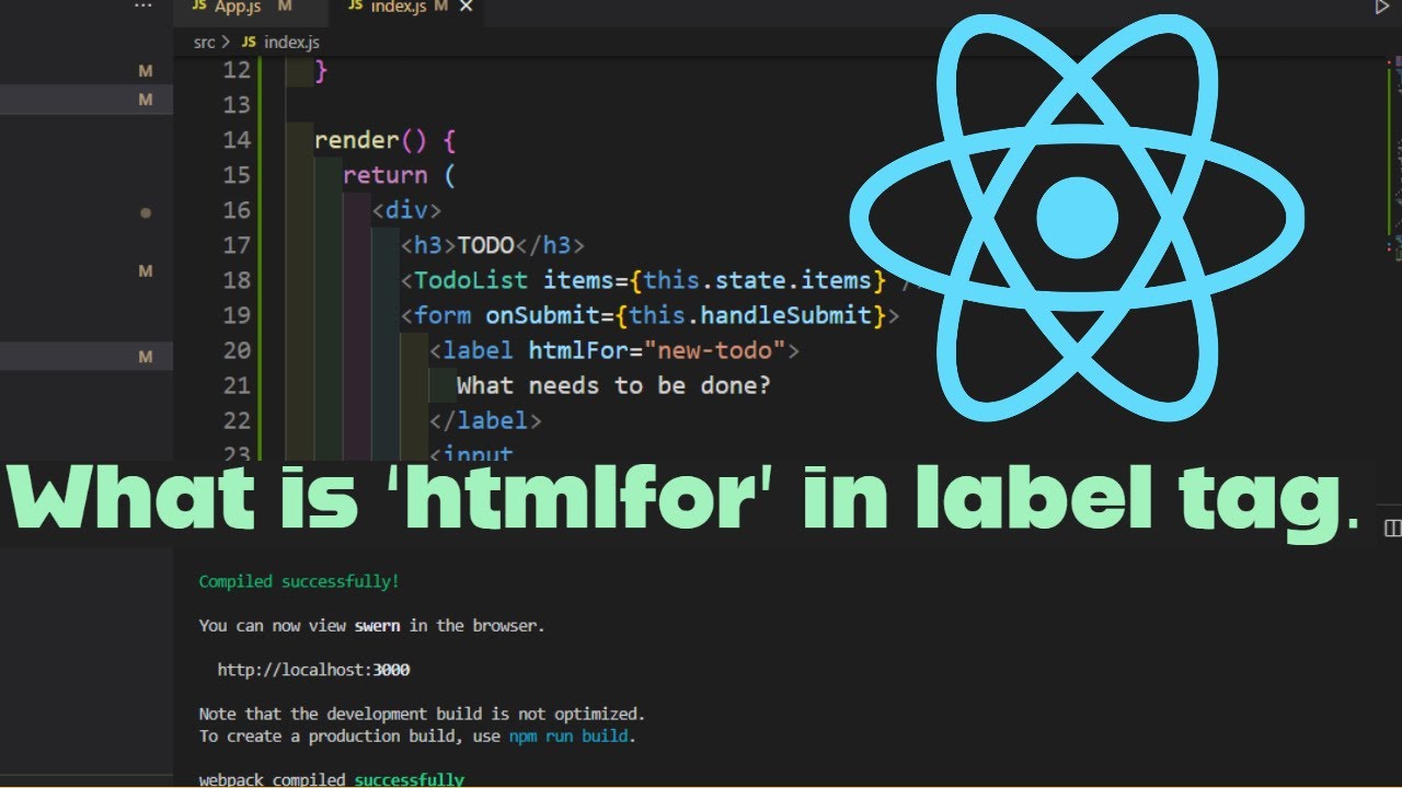 What is htmlfor attribute in label tag React ?