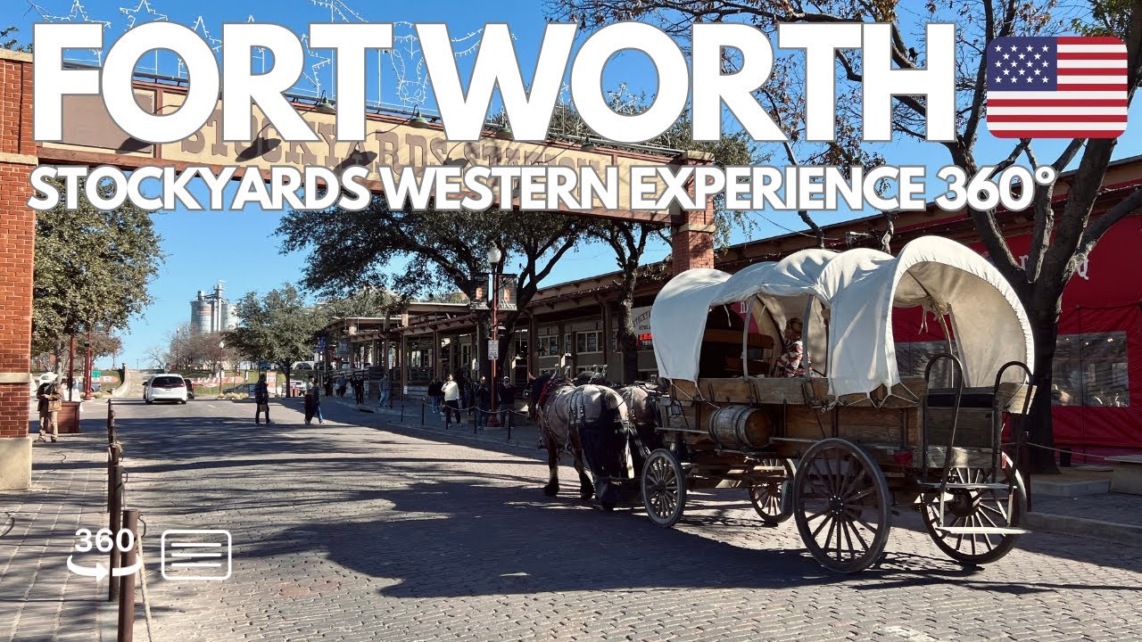 Fort Worth Stockyards Walking Tour 360 | Texas Longhorns Parade Up Close