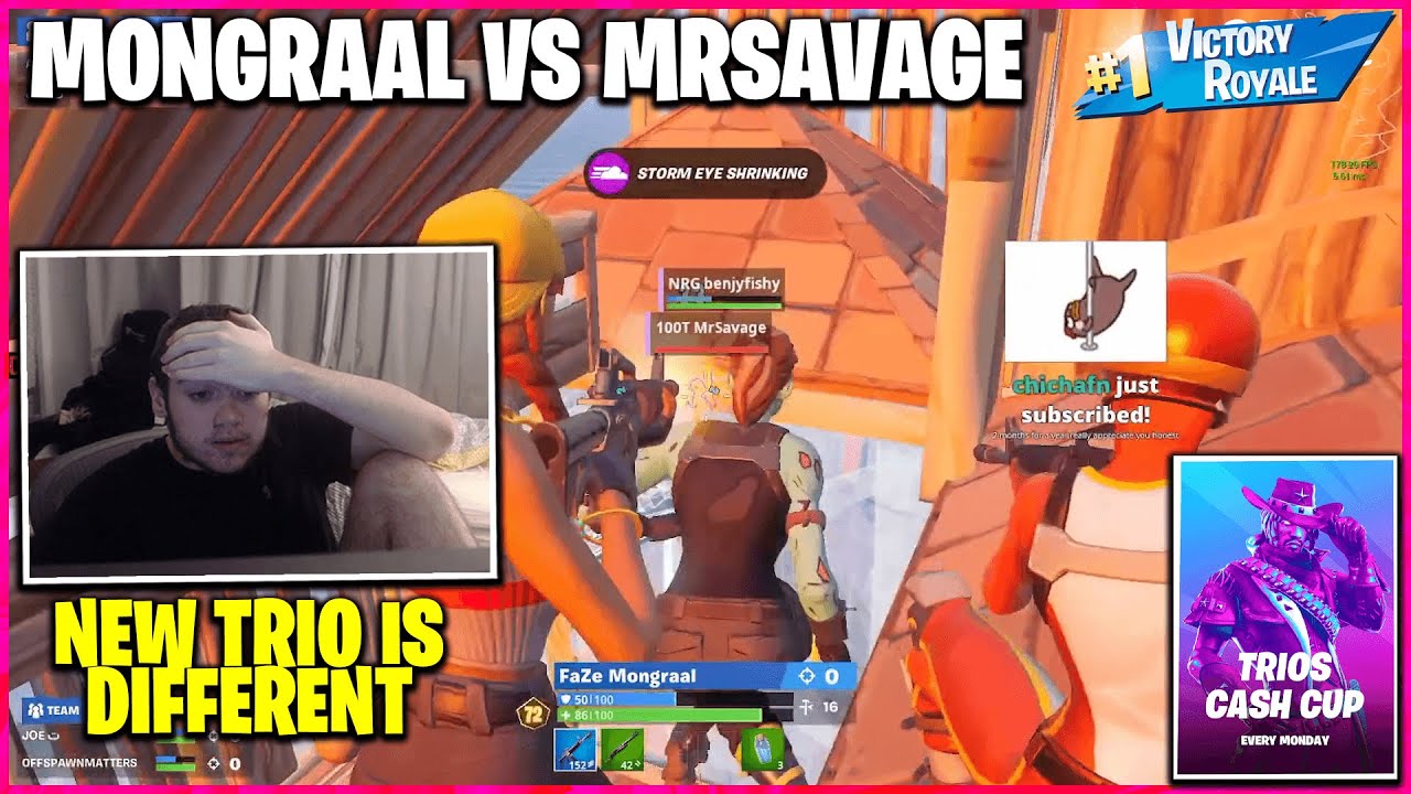 Mongraal New Trio Destroys MrSavage & Benjyfishy To Win The Game In Trios Cash Cup Fortnite