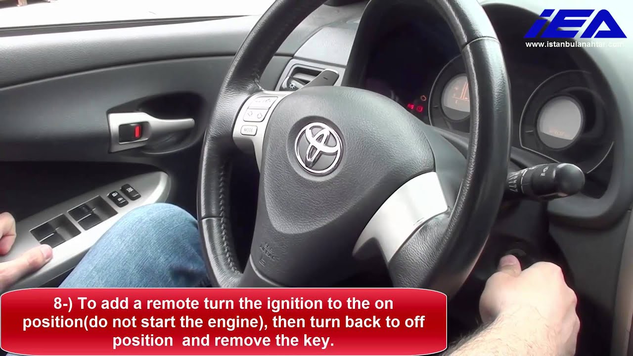 On board Remote programming procedure for Toyota Corolla - Auris - Yaris - Hilux