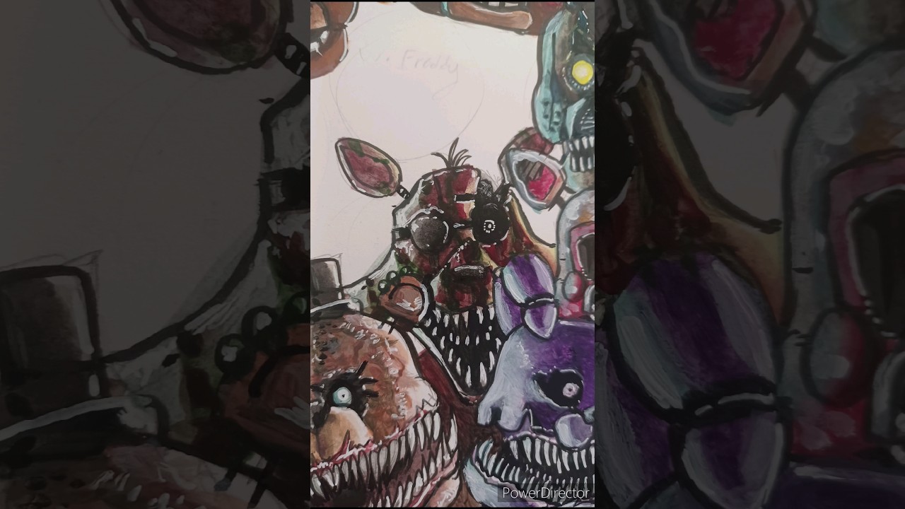 Drawing Phantom Foxy from FNAF Five Nights at Freddy's fanart #fnaf #art #fanart #drawing