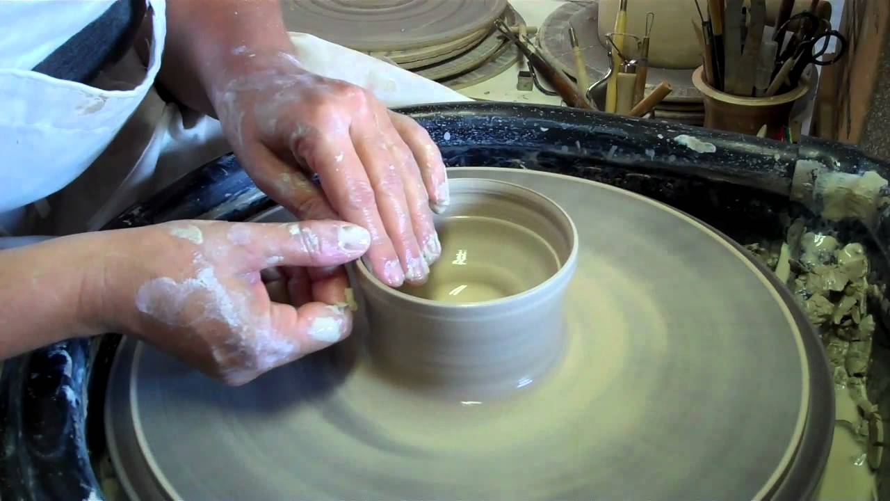 Cup #207 - Double Walled Cup Thrown on Pottery Wheel and Carved