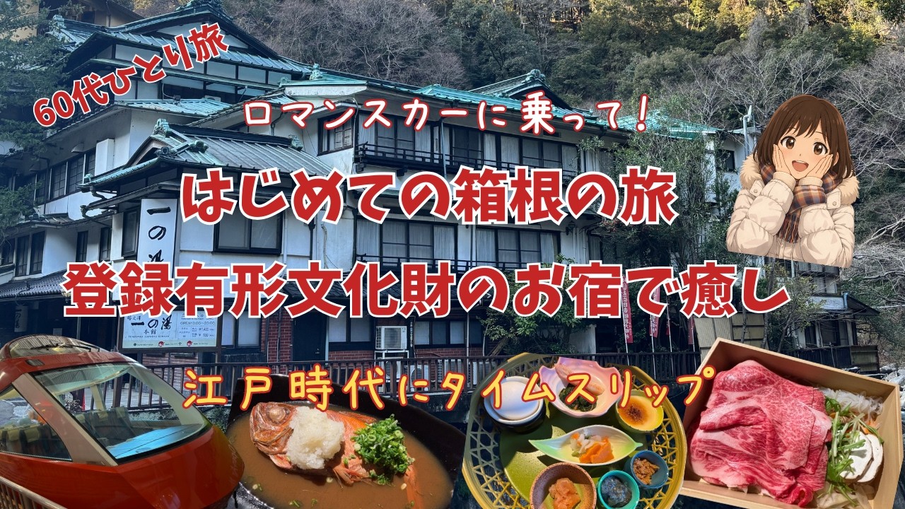 【登録有形文化財】のお宿へロマンスカーで行く～箱根60代ひとり旅！【箱根温泉】【 塔ノ沢 一の湯本館】