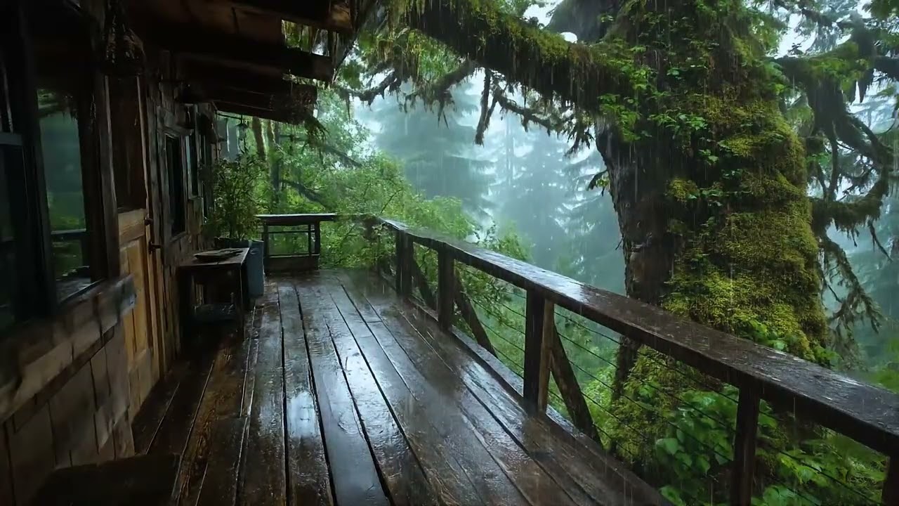 Enhance Your Sleep with Rain in Cozy Tree House Cabin 🍀 Unwind and Relaxation with Rain