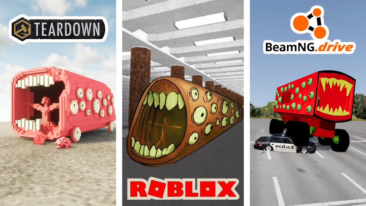 ТОП 10 САМЫХ НЕОБЫЧНЫХ ПОЕЗДОВ ПОЖИРАТЛЕЙ В РАЗНЫХ ИГРАХ! Roblox, Teardown, BeamNG.drive.