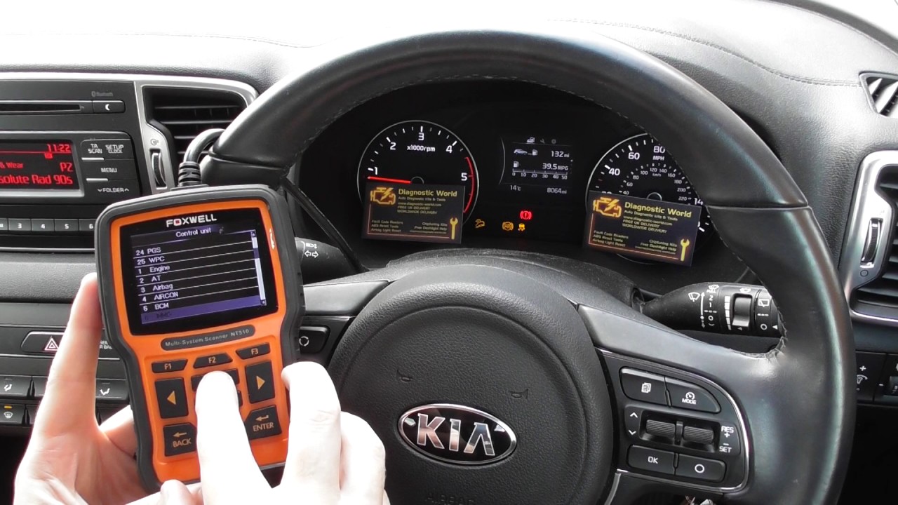 Диагностика и сброс контрольной лампы тяги ABS Kia NT510