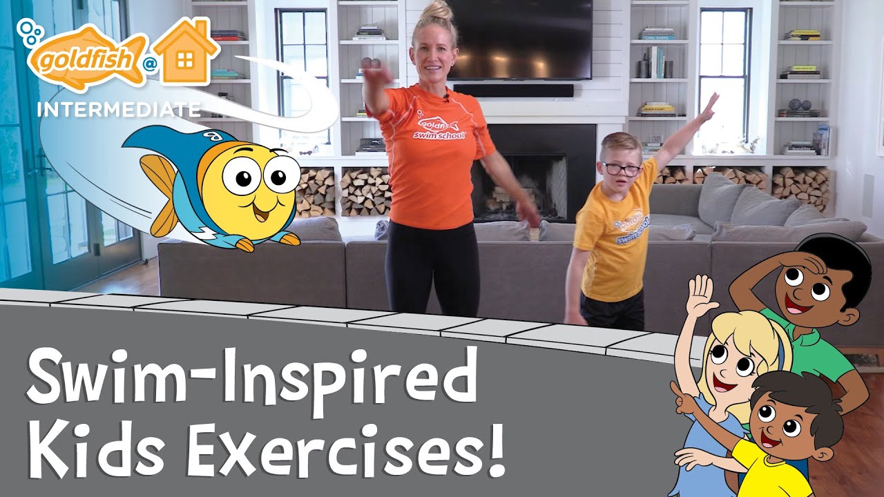 Swim-Inspired Kids Exercise (Intermediate: Superhero Adventure) | Goldfish At Home