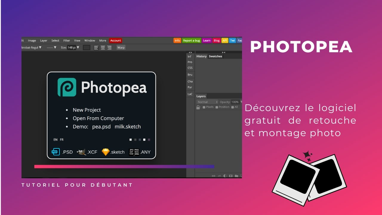 Tutoriel Photopea # 2 Gérer des calques