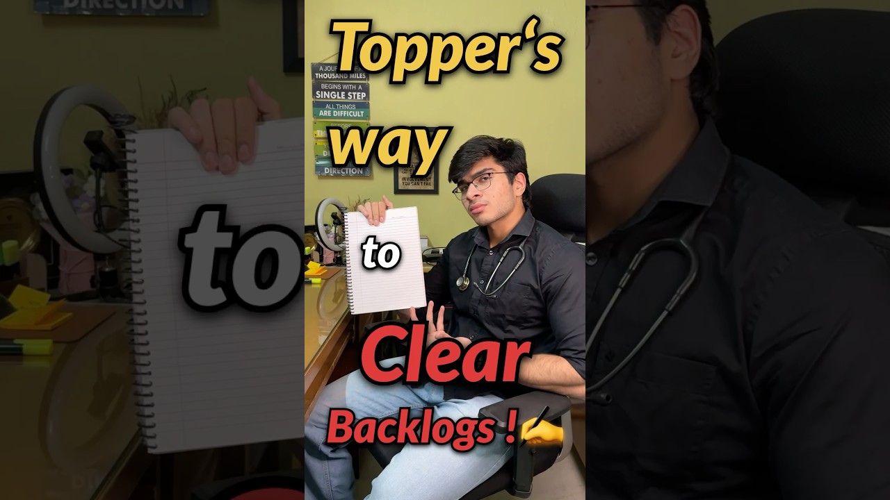 Topper&rsquo;s way to clear Backlogs!?🤫✍️ #neet #neet2027 #mbbs #motivation #trending