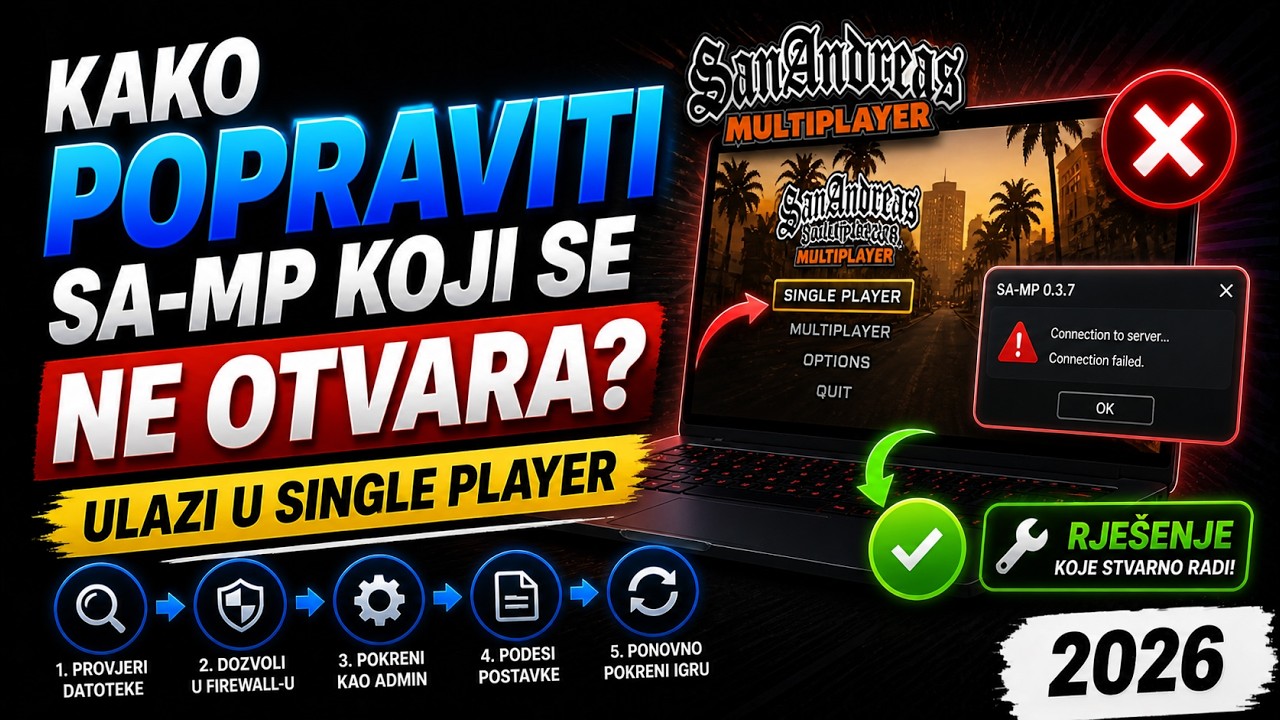 Kako Popraviti SA-MP Koji se Ne Otvara? Ulazi u Single Player