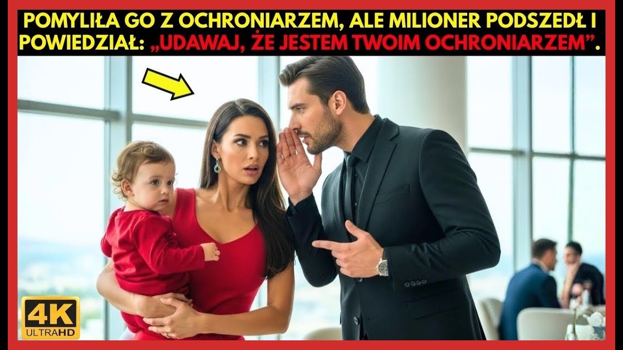 Pomyślany za ochroniarza, milioner podszedł i powiedział „Udawaj, że jestem twoim ochroniarzem”.