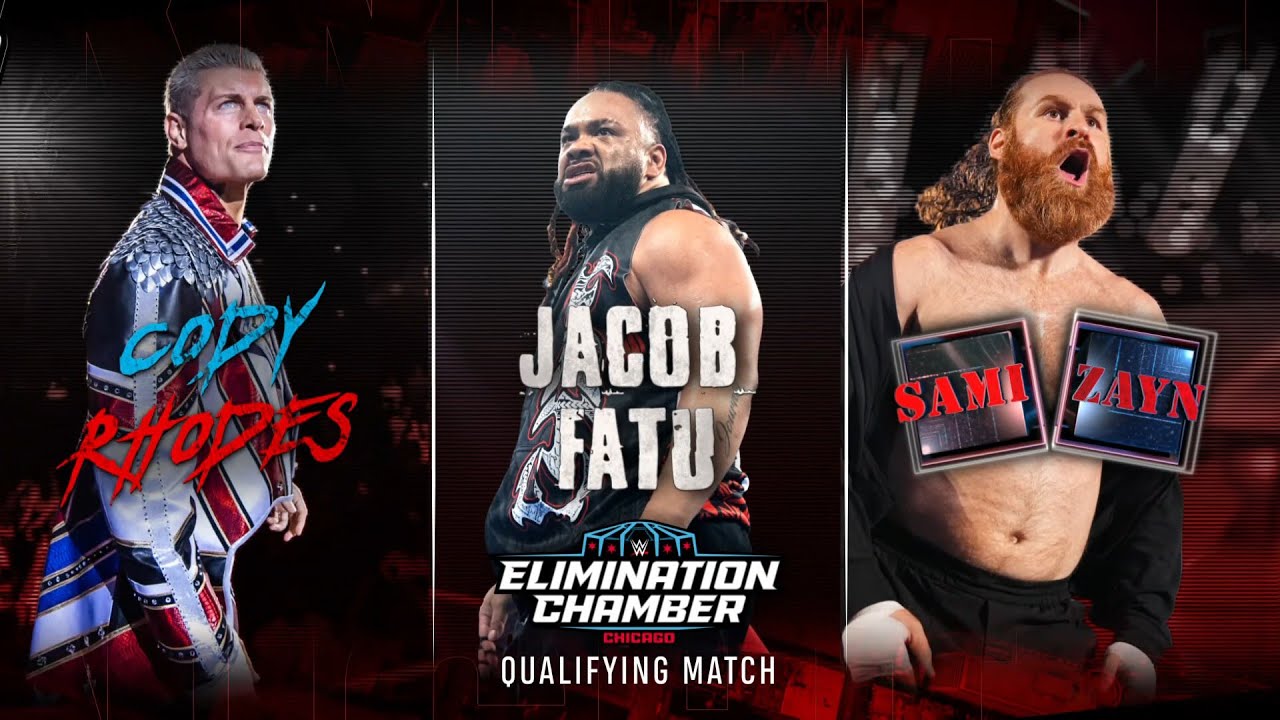 Cody Rhodes Vs JACAB FATU & SAMI ZAYN ELIMINATION CHAMBER QUALIFYING MATCH WWE 2K25 
