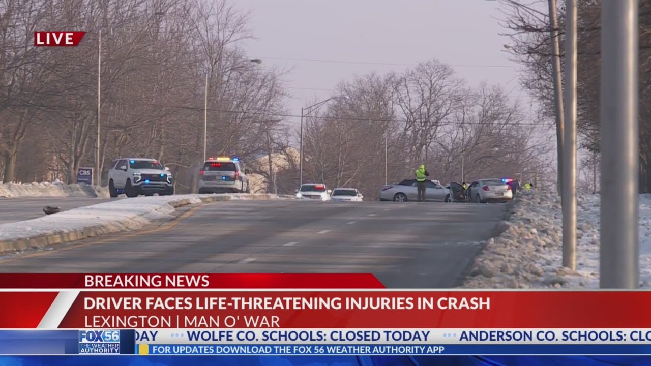 1 critically hurt, another injured in Lexington 2-vehicle crash
