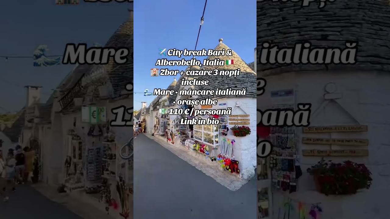 🇮🇹 City Break &icirc;n Bari &ndash; ✈️ Zbor + 🏨 Cazare 110 &euro; / persoană | Italia low cost