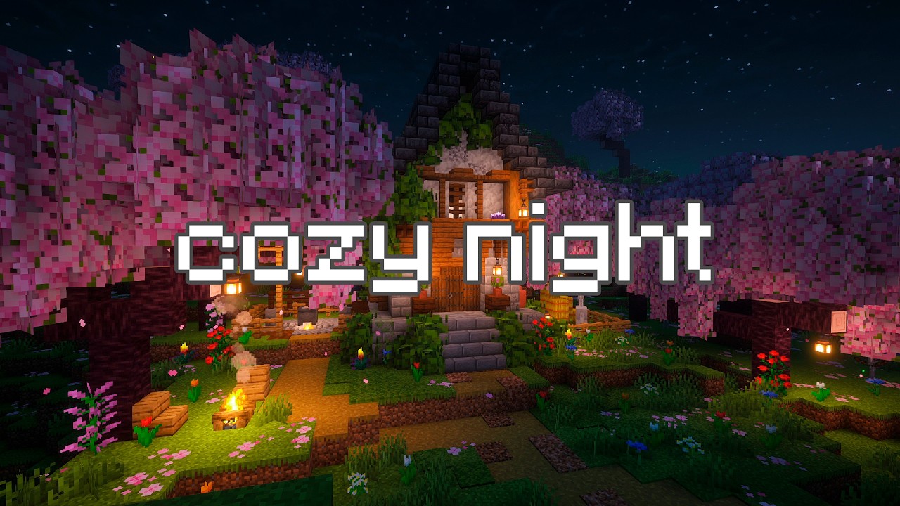 you're tired, go to bed... (minecraft music & rain, fire)