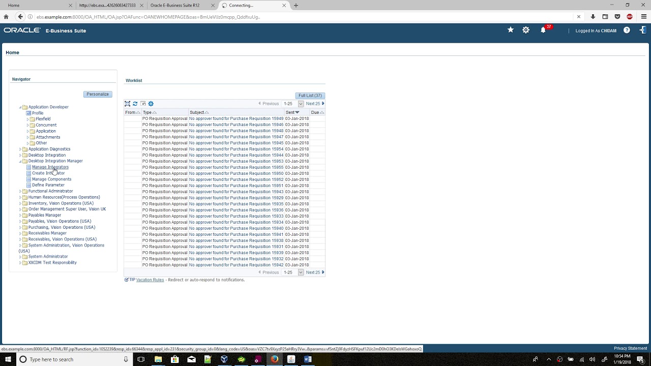WEBADI LIST LOV, POP LOV, Calendar Creation - Oracle Apps