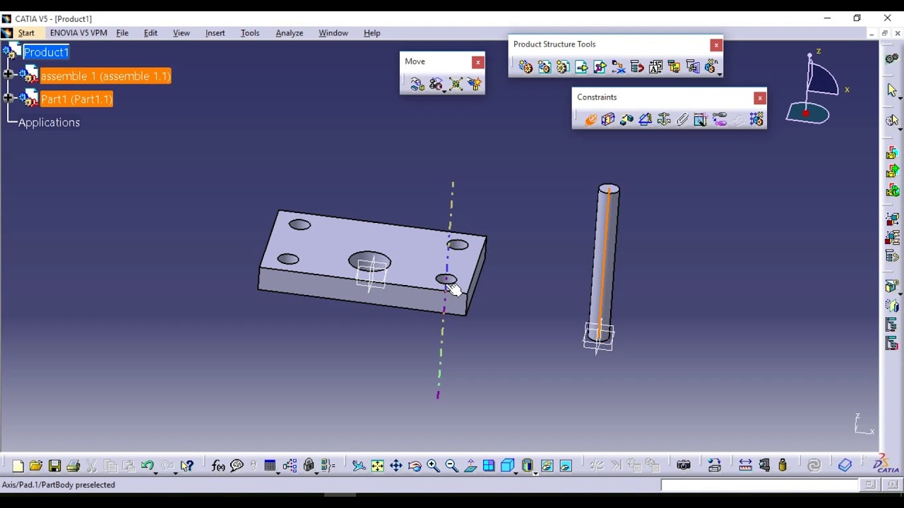 CATIA - Assemble tools explanation HINDI|URDU